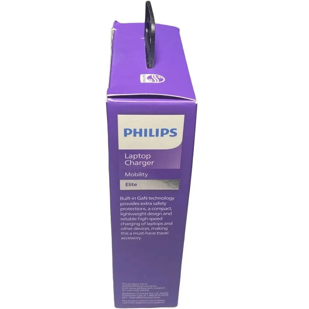 Philips 67.5W GaN USB-C PD Wall Charger + 6ft Cable, Dual Port, BOX WEAR See Pic